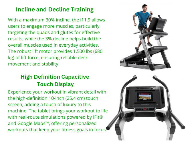 Freemotion i11.9 Incline Trainer w 10 HD Capacitive Touch Display Refurbished